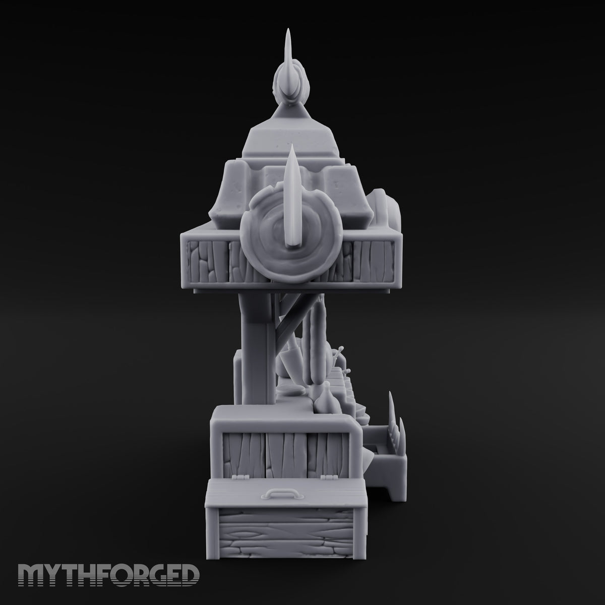 Carcass Hangs, Customers Gather Orc Butcher Market Terrain A