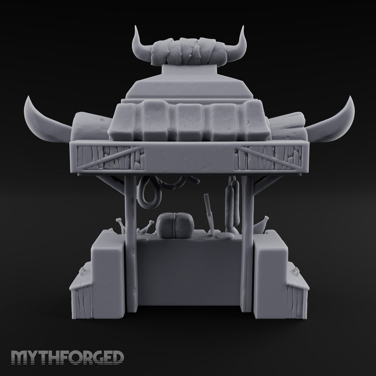 Carcass Hangs, Customers Gather Orc Butcher Market Terrain A