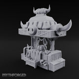 Carcass Hangs, Customers Gather Orc Butcher Market Terrain A