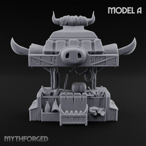 Carcass Hangs, Customers Gather Orc Butcher Market Terrain A