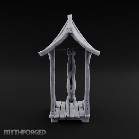 Carcass Hangs, Customers Gather Orc Butcher Market Terrain B