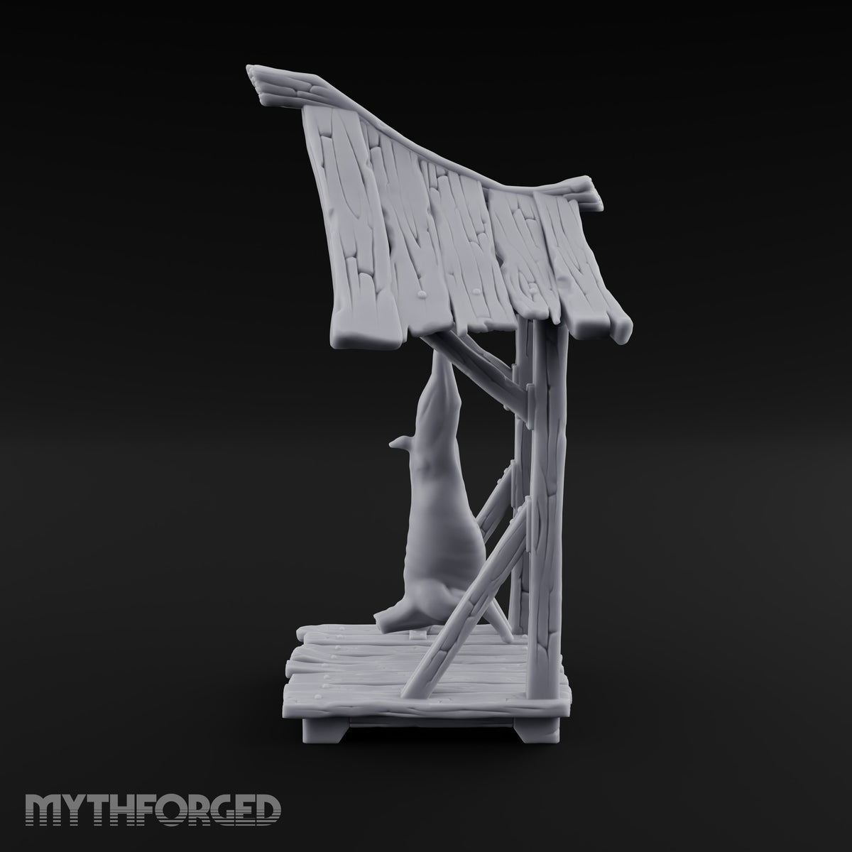 Carcass Hangs, Customers Gather Orc Butcher Market Terrain B