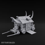 Carcass Hangs, Customers Gather Orc Butcher Market Terrain C
