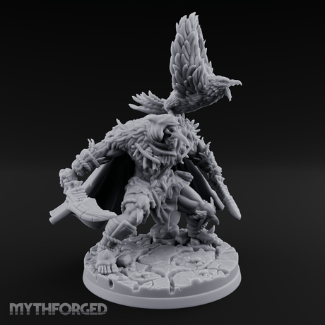 Raven Friend Hobgoblin Rogue Miniature for Dungeons and Dragons, Pathfinder or other TTRPGs