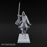 Sword Raised High Human Captain Miniature for Dungeons and Dragons, Pathfinder or other TTRPGs