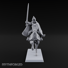 Sword Raised High Human Captain Miniature for Dungeons and Dragons, Pathfinder or other TTRPGs