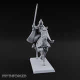 Sword Raised High Human Captain Miniature for Dungeons and Dragons, Pathfinder or other TTRPGs