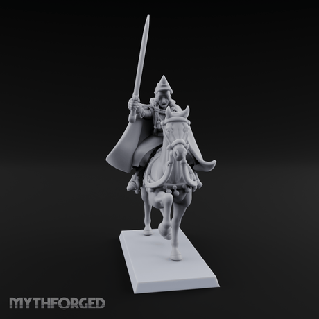 Sword Raised High Human Captain Miniature for Dungeons and Dragons, Pathfinder or other TTRPGs