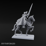 Sword Raised High Human Captain Miniature for Dungeons and Dragons, Pathfinder or other TTRPGs
