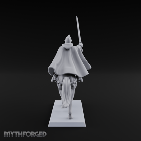 Sword Raised High Human Captain Miniature for Dungeons and Dragons, Pathfinder or other TTRPGs