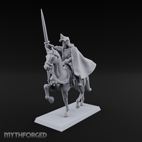 Sword Raised High Human Captain Miniature for Dungeons and Dragons, Pathfinder or other TTRPGs
