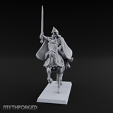 Sword Raised High Human Captain Miniature for Dungeons and Dragons, Pathfinder or other TTRPGs