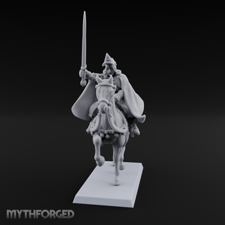 Sword Raised High Human Captain Miniature for Dungeons and Dragons, Pathfinder or other TTRPGs