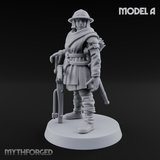 Shouldering The Load Human Crossbowwomen A Miniature for Dungeons and Dragons, Pathfinder or other TTRPGs