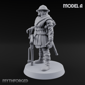 Shouldering The Load Human Crossbowwomen A Miniature for Dungeons and Dragons, Pathfinder or other TTRPGs