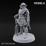 Shouldering The Load Human Crossbowwomen A Miniature for Dungeons and Dragons, Pathfinder or other TTRPGs