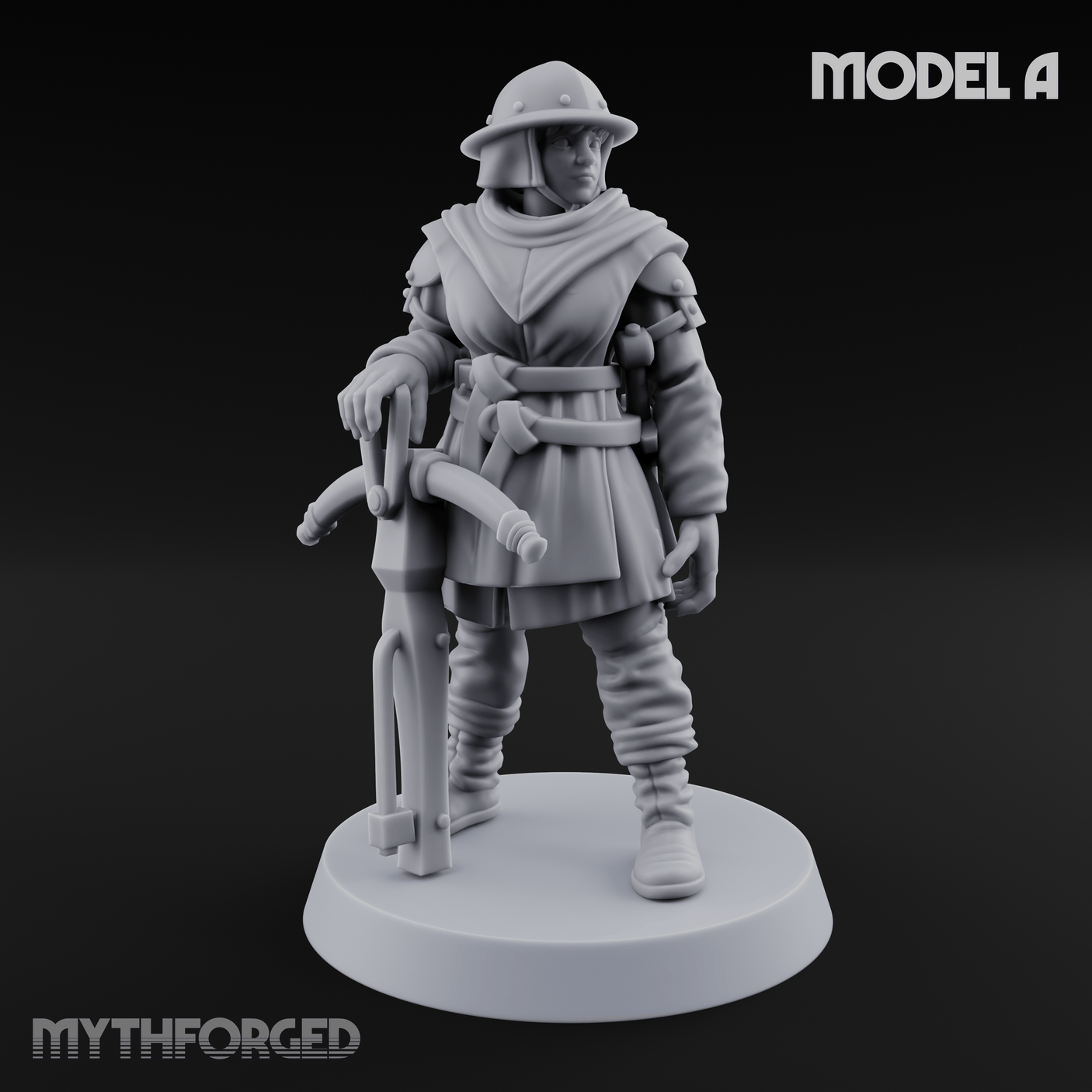 Shouldering The Load Human Crossbowwomen A Miniature for Dungeons and Dragons, Pathfinder or other TTRPGs