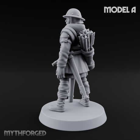 Shouldering The Load Human Crossbowwomen A Miniature for Dungeons and Dragons, Pathfinder or other TTRPGs