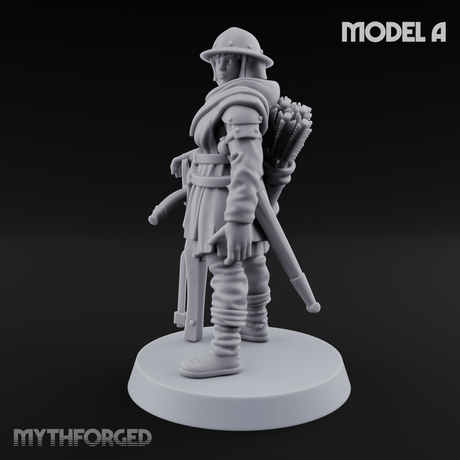 Shouldering The Load Human Crossbowwomen A Miniature for Dungeons and Dragons, Pathfinder or other TTRPGs