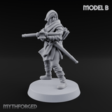 Shouldering The Load Human Crossbowwomen Miniature for Dungeons and Dragons, Pathfinder or other TTRPGs