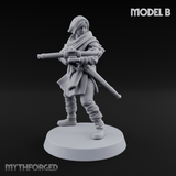 Shouldering The Load Human Crossbowwomen Miniature for Dungeons and Dragons, Pathfinder or other TTRPGs