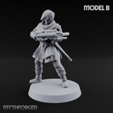 Shouldering The Load Human Crossbowwomen Miniature for Dungeons and Dragons, Pathfinder or other TTRPGs