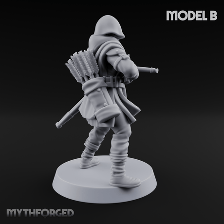 Shouldering The Load Human Crossbowwomen B Miniature for Dungeons and Dragons, Pathfinder or other TTRPGs