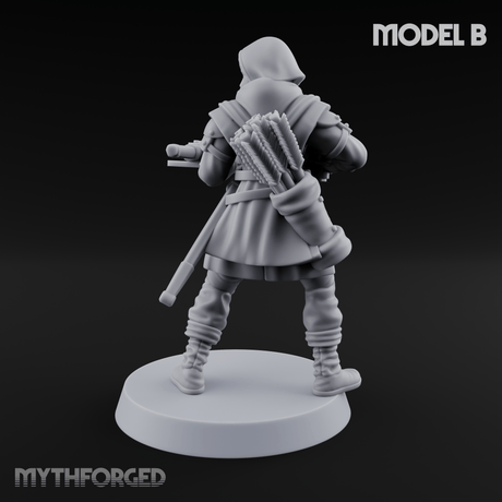 Shouldering The Load Human Crossbowwomen B Miniature for Dungeons and Dragons, Pathfinder or other TTRPGs