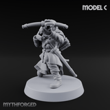 Shouldering The Load Human Crossbowwomen Miniature for Dungeons and Dragons, Pathfinder or other TTRPGs