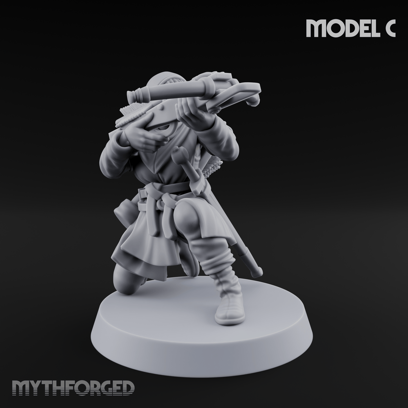 Shouldering The Load Human Crossbowwomen Miniature for Dungeons and Dragons, Pathfinder or other TTRPGs