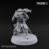 Shouldering The Load Human Crossbowwomen Miniature for Dungeons and Dragons, Pathfinder or other TTRPGs