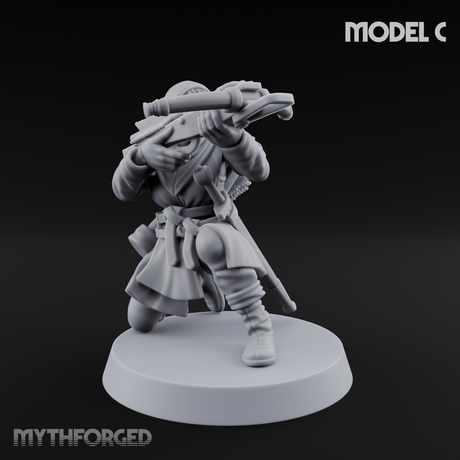 Shouldering The Load Human Crossbowwomen C Miniature for Dungeons and Dragons, Pathfinder or other TTRPGs