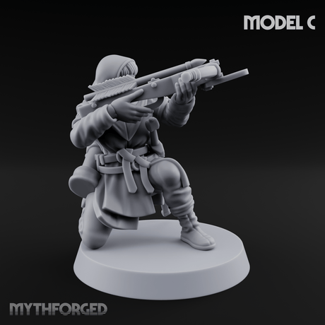 Shouldering The Load Human Crossbowwomen C Miniature for Dungeons and Dragons, Pathfinder or other TTRPGs