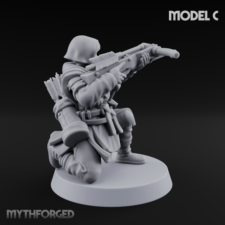 Shouldering The Load Human Crossbowwomen C Miniature for Dungeons and Dragons, Pathfinder or other TTRPGs