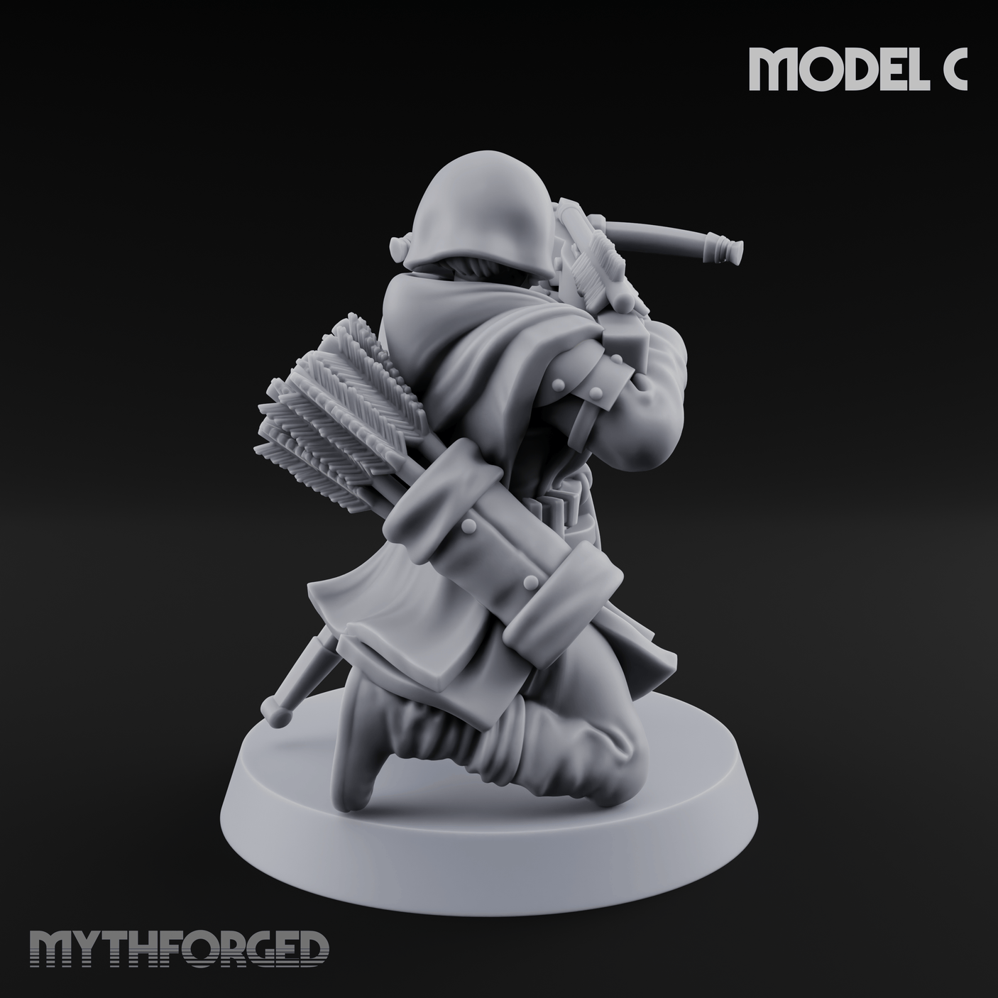 Shouldering The Load Human Crossbowwomen C Miniature for Dungeons and Dragons, Pathfinder or other TTRPGs