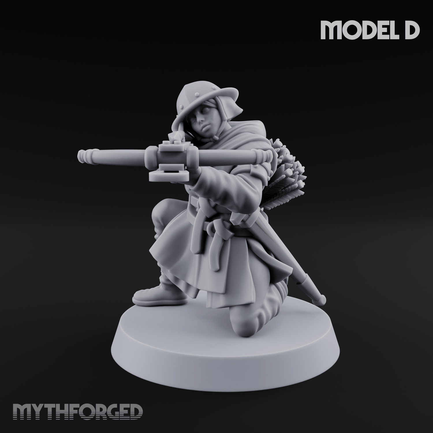 Shouldering The Load Human Crossbowwomen Miniature for Dungeons and Dragons, Pathfinder or other TTRPGs