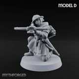 Shouldering The Load Human Crossbowwomen Miniature for Dungeons and Dragons, Pathfinder or other TTRPGs