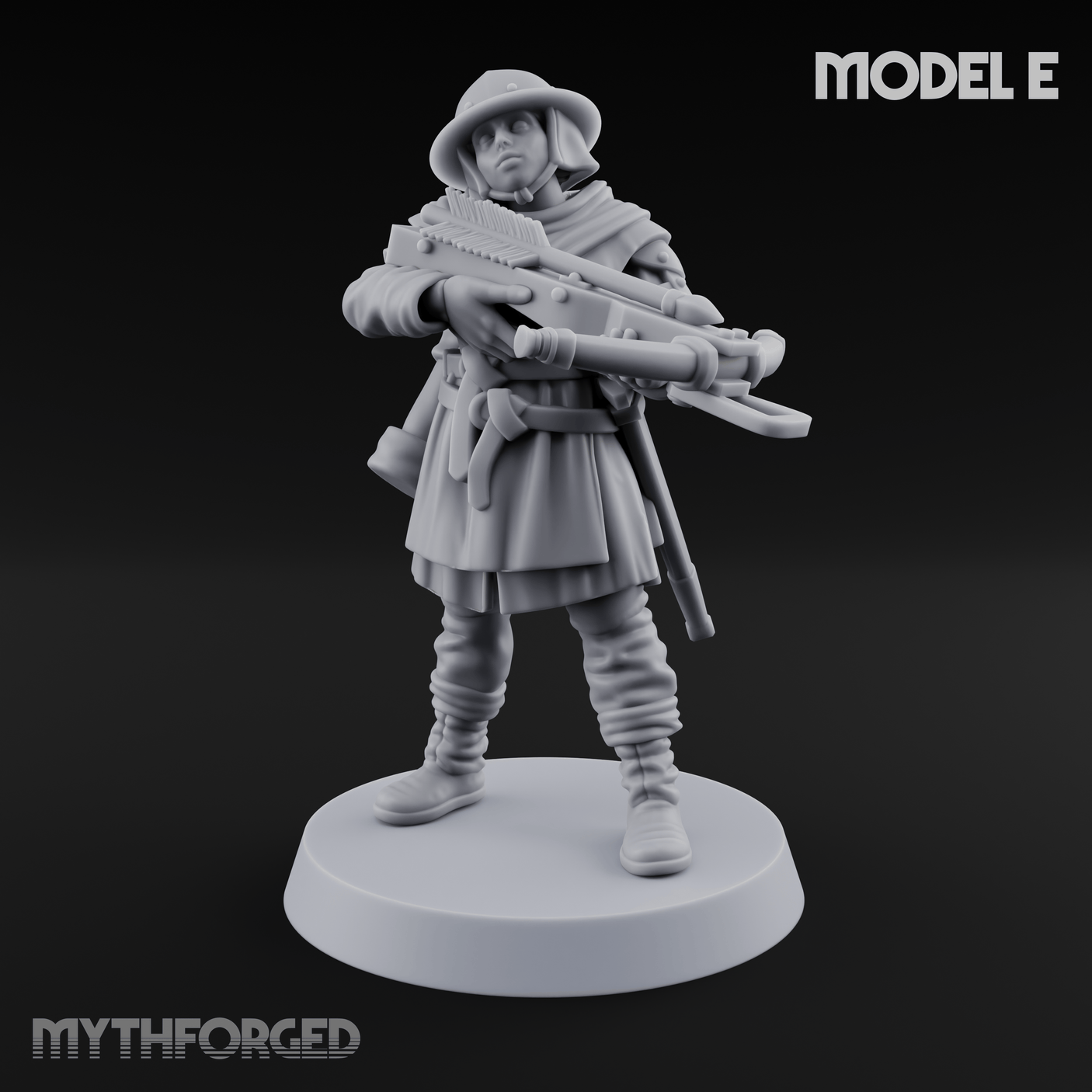 Shouldering The Load Human Crossbowwomen Miniature for Dungeons and Dragons, Pathfinder or other TTRPGs