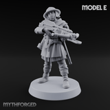 Shouldering The Load Human Crossbowwomen Miniature for Dungeons and Dragons, Pathfinder or other TTRPGs