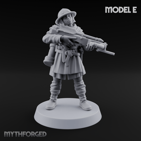 Shouldering The Load Human Crossbowwomen Miniature for Dungeons and Dragons, Pathfinder or other TTRPGs