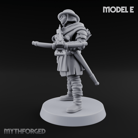 Shouldering The Load Human Crossbowwomen E Miniature for Dungeons and Dragons, Pathfinder or other TTRPGs