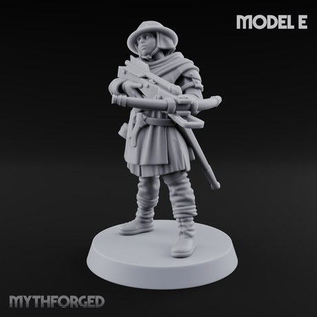Shouldering The Load Human Crossbowwomen E Miniature for Dungeons and Dragons, Pathfinder or other TTRPGs