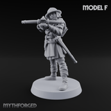 Shouldering The Load Human Crossbowwomen F Miniature for Dungeons and Dragons, Pathfinder or other TTRPGs