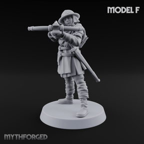 Shouldering The Load Human Crossbowwomen F Miniature for Dungeons and Dragons, Pathfinder or other TTRPGs