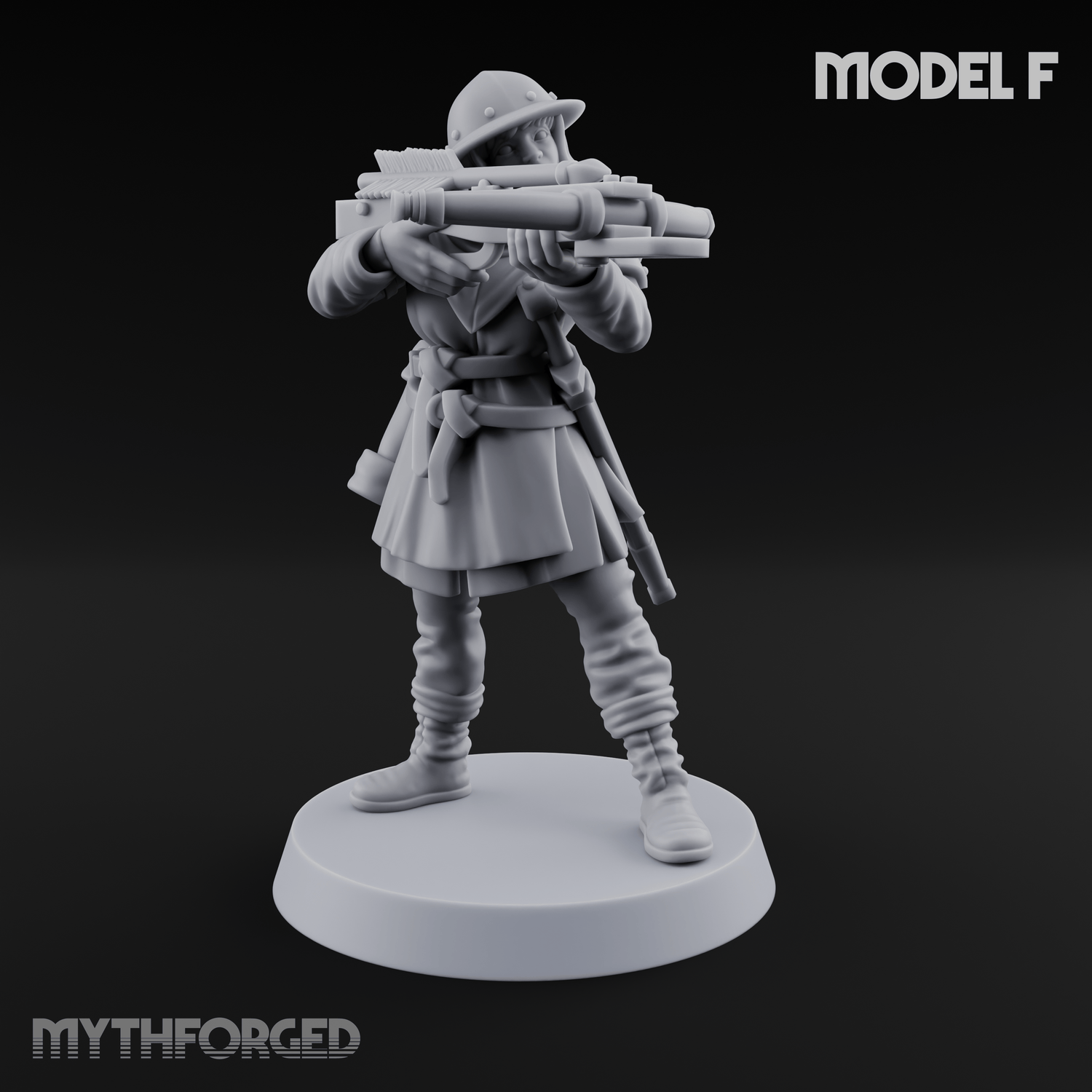 Shouldering The Load Human Crossbowwomen F Miniature for Dungeons and Dragons, Pathfinder or other TTRPGs