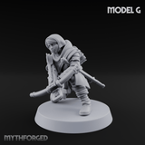Shouldering The Load Human Crossbowwomen G Miniature for Dungeons and Dragons, Pathfinder or other TTRPGs