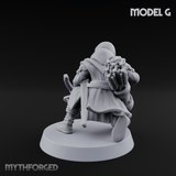 Shouldering The Load Human Crossbowwomen G Miniature for Dungeons and Dragons, Pathfinder or other TTRPGs