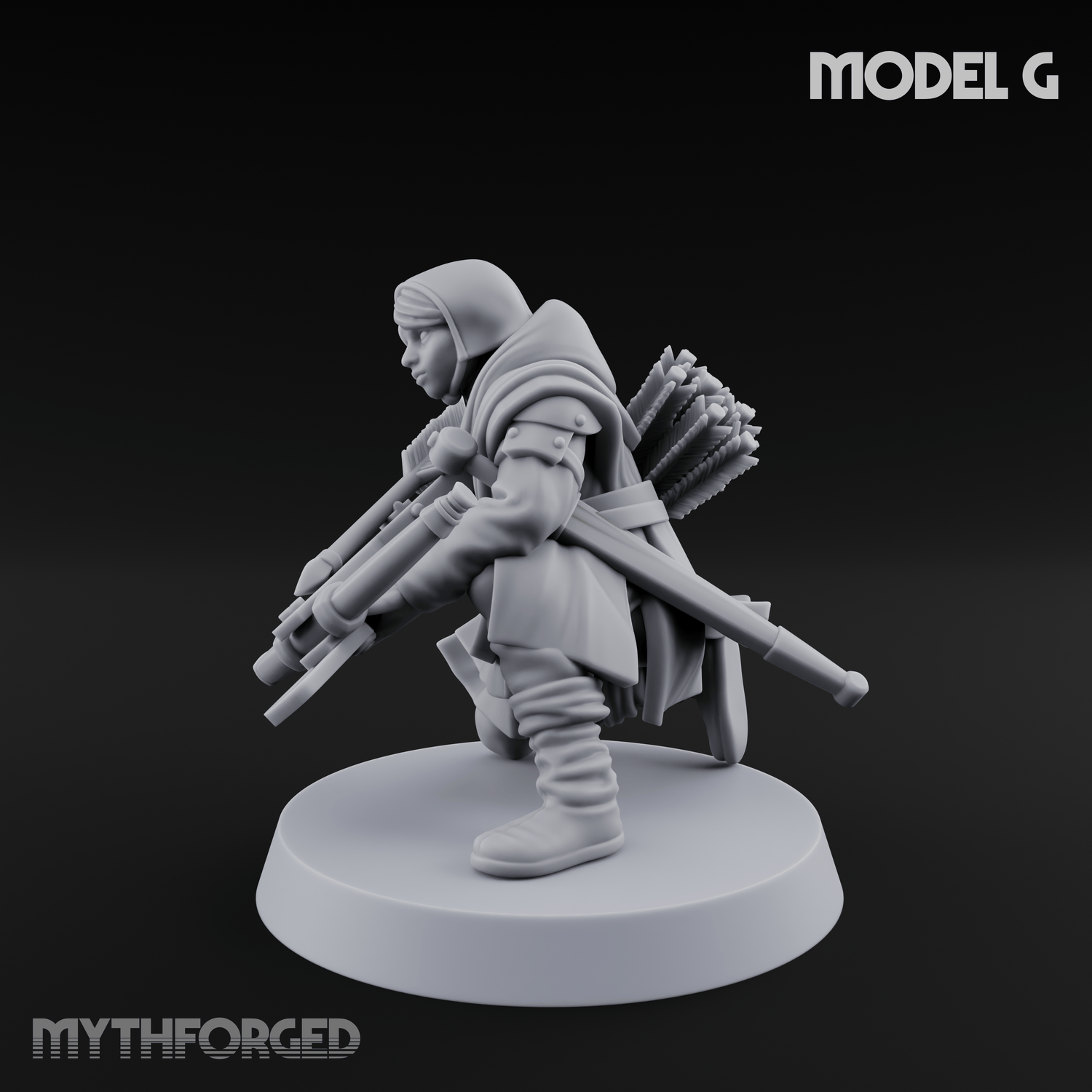 Shouldering The Load Human Crossbowwomen G Miniature for Dungeons and Dragons, Pathfinder or other TTRPGs