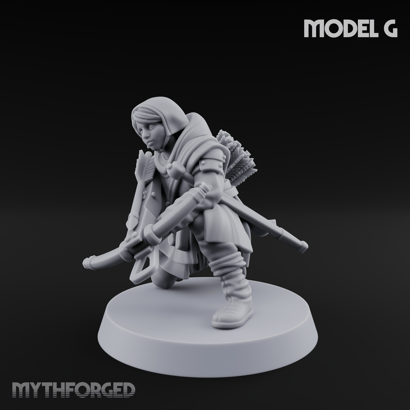 Shouldering The Load Human Crossbowwomen G Miniature for Dungeons and Dragons, Pathfinder or other TTRPGs