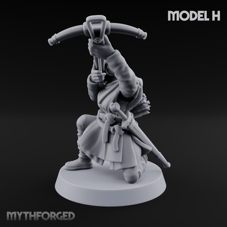 Shouldering The Load Human Crossbowwomen Miniature for Dungeons and Dragons, Pathfinder or other TTRPGs